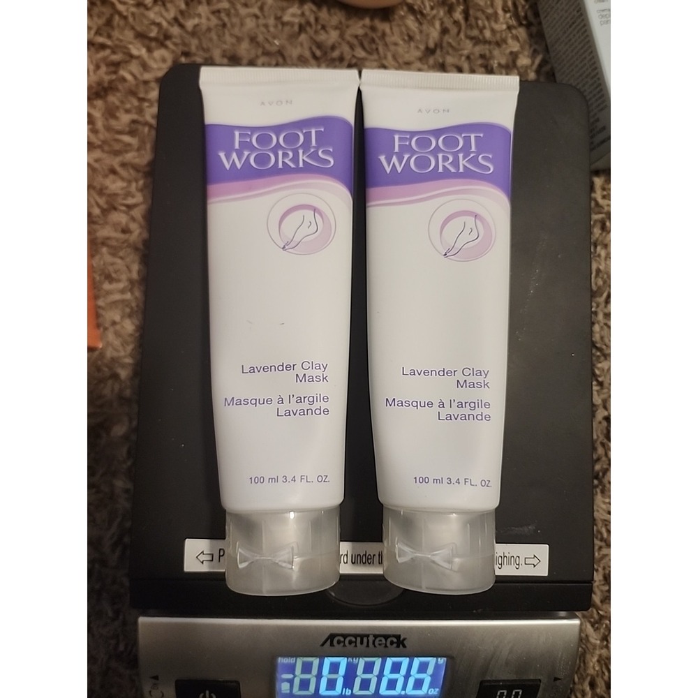 NEW Avon Foot Works‎ Lavender Clay Mask Lot  3.4 fl oz 100 ml NOS Retired